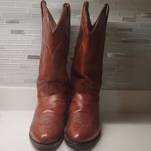 Classic Brown Leather Men's Cowboy Boots
